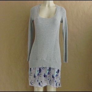 Victoria's Secret Women S Cashmere Blend Floral Drop Waist Sweater Dress Gray